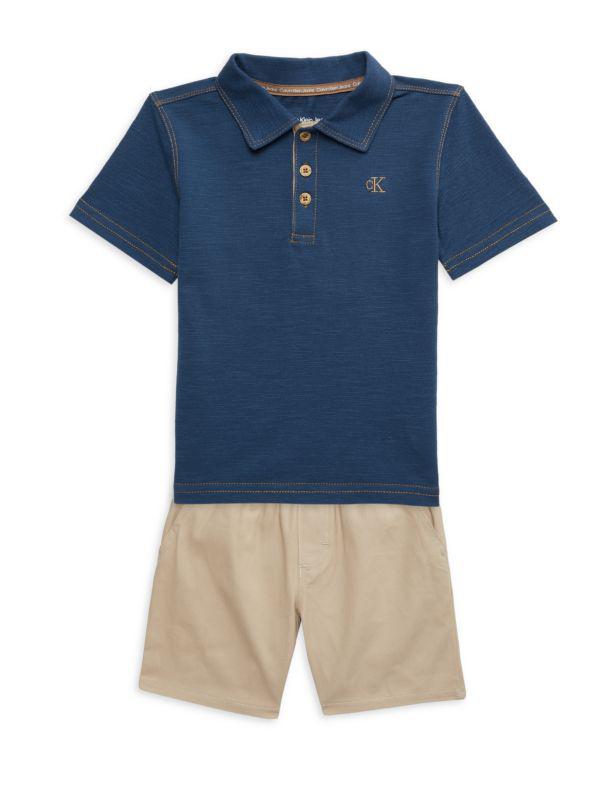 Calvin Klein Little Boy
s 2-Piece Polo Shirt 
Shorts Set