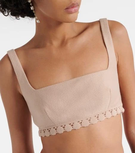 Valentino Scalloped cotton-blend bra top 4