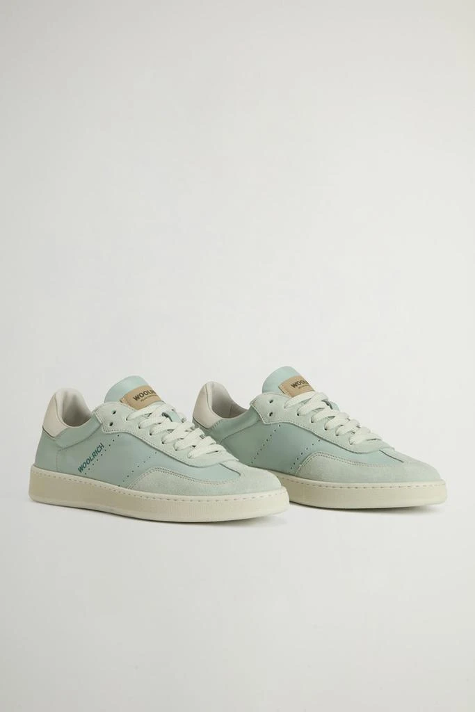 Woolrich Swing Court Leather Sneakers with Suede Details - Women - Green 2