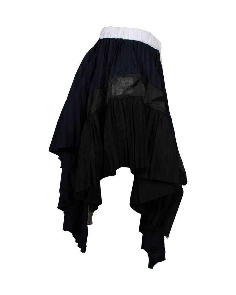 NIKE Sacai Lace Pleated Asymmetric Deconstructed Skirt in Multicolor Cotton Blend 2