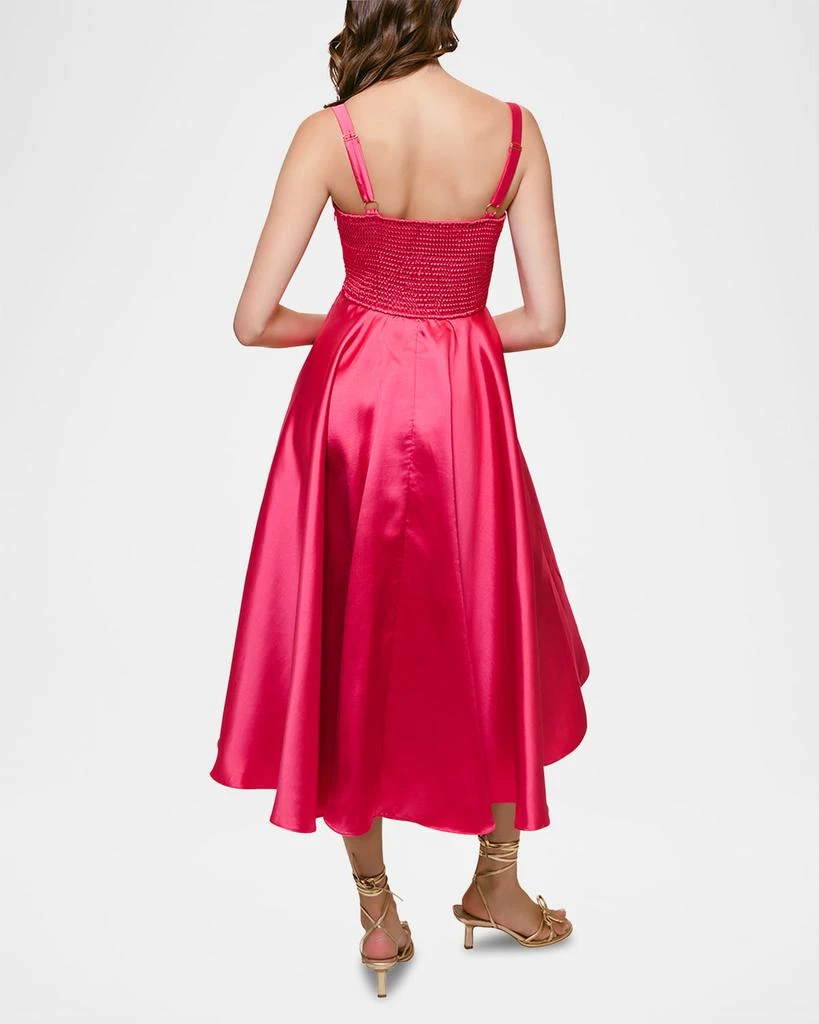 Hutch Lonnie Smocked Sweetheart Plunge Midi Dress 3