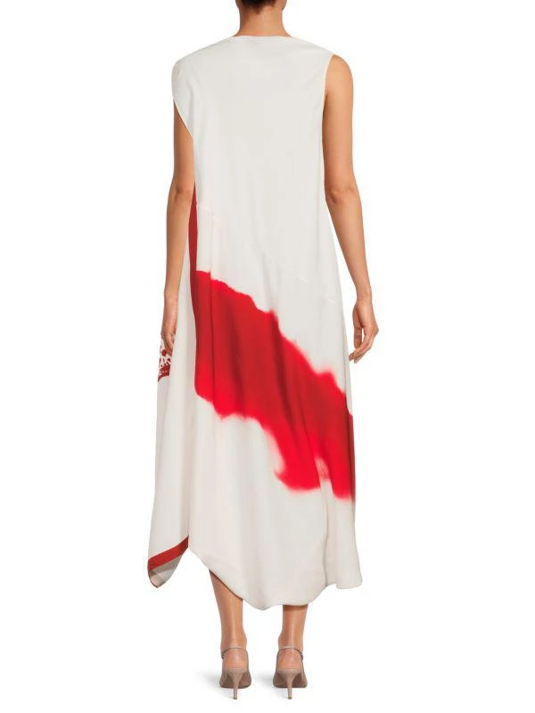 Salvatore Ferragamo Printed Asymmetrical Cotton Dress 2