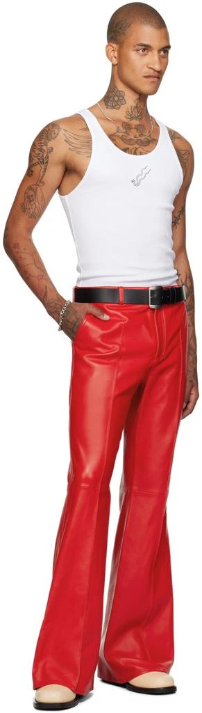 LU'U DAN Red Bells Bell Bottom Leather Pants 5