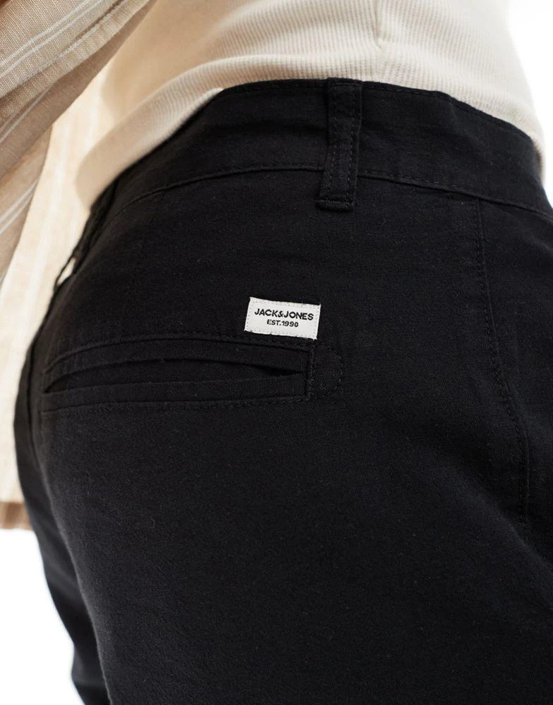 Jack & Jones Jack & Jones linen mix chino in black 2