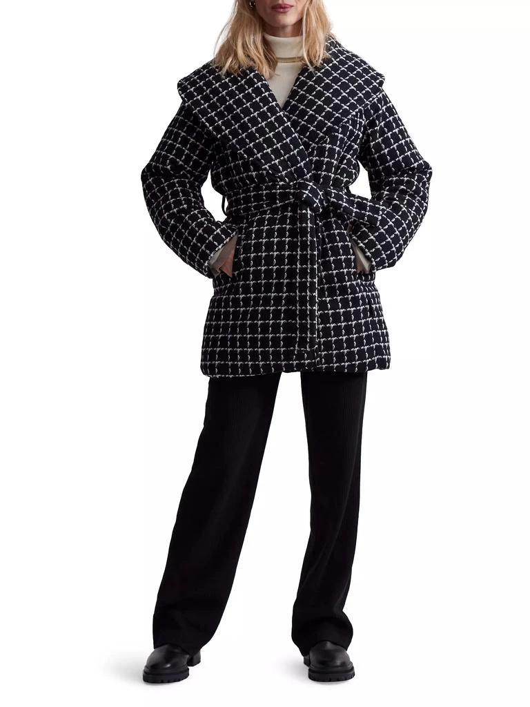 Varley Milla Checked Wool Wrap Jacket 2