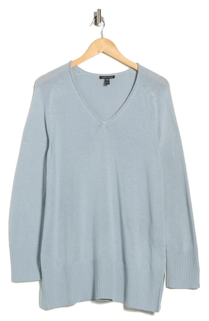 Eileen Fisher V-Neck Cotton Blend Sweater 3
