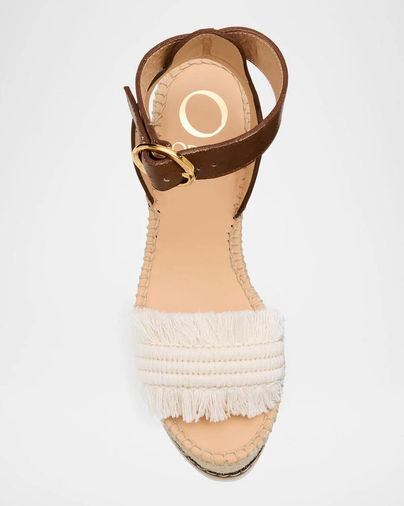 Odissi Lily Fringe Leather Wedge Espadrilles 3