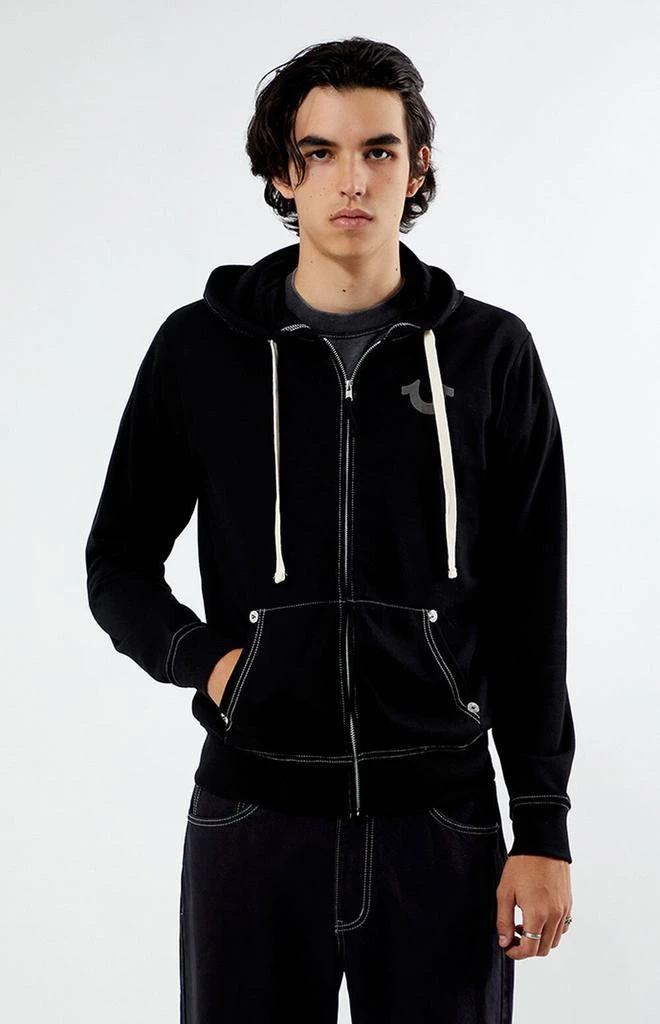 True Religion Big T Logo Full Zip Hoodie 1