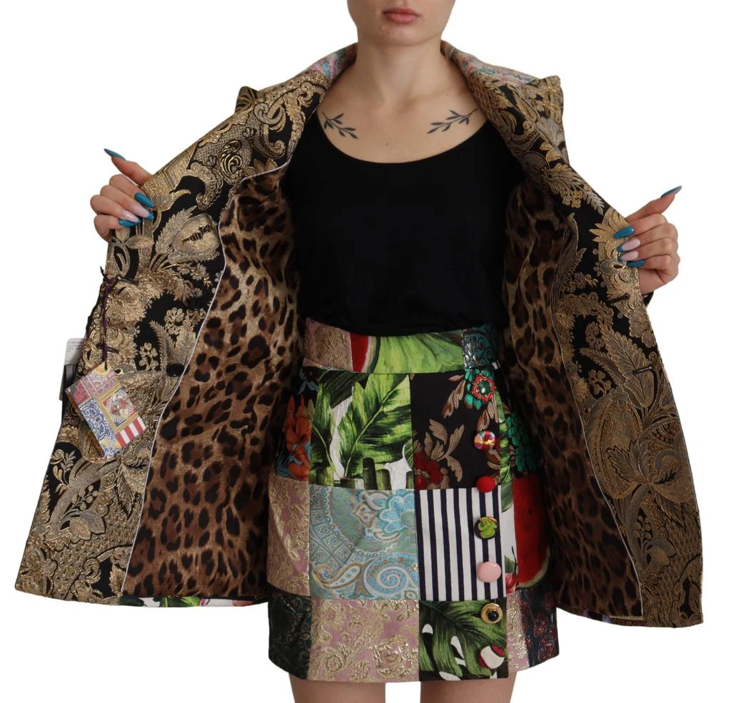 Dolce & Gabbana Dolce & Gabbana Multicolor Double-Breasted Patchwork Jacquard Blazer Jacket 2