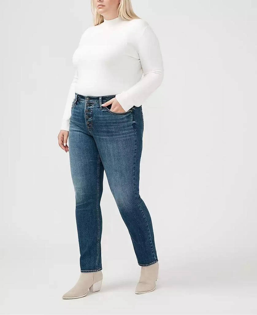 Silver Jeans Co. Plus Size Most Wanted Mid Rise Straight Leg Jeans 4