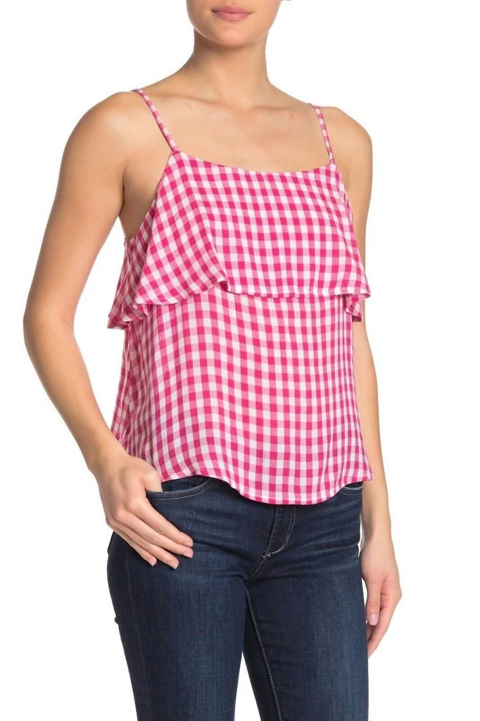 Abound Abound - Gingham Spaghetti Strap Check Plaid Tank Top 1