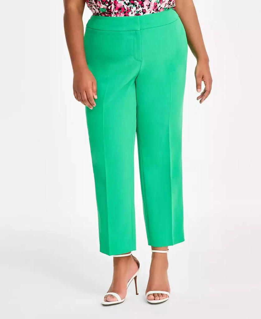 Kasper Plus Size Stretch-Crepe Straight-Fit Suit Pants 1