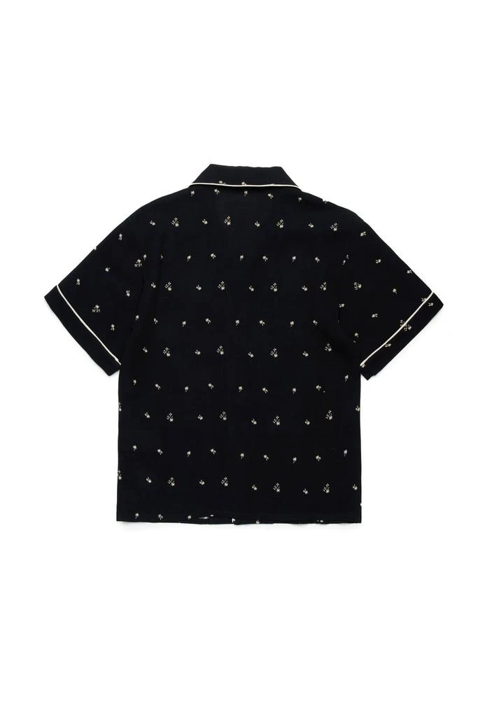 N°21 N°21 Kids Allover Palm Printed Bowling Shirt 2