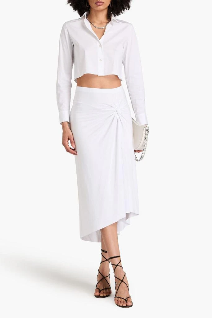 Enza Costa Asymmetric twisted stretch-jersey midi skirt 2