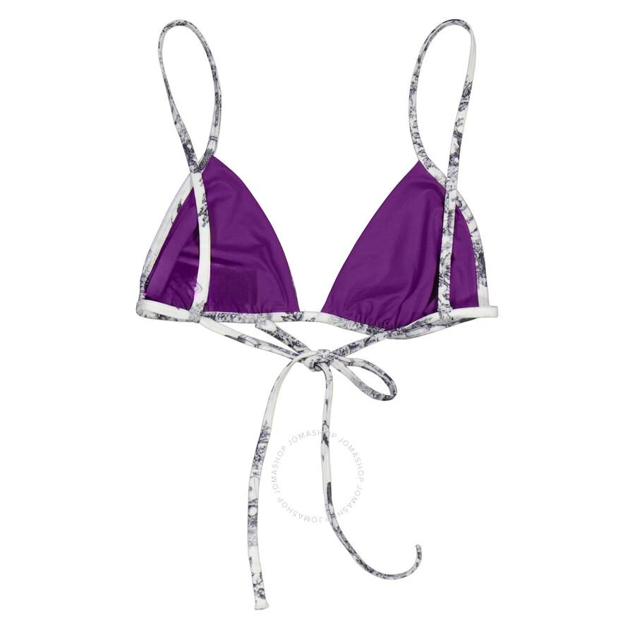 Wolford Iconic White Black/Amethyst Toile de Jouy Antoinette Beach Triangle Top 3