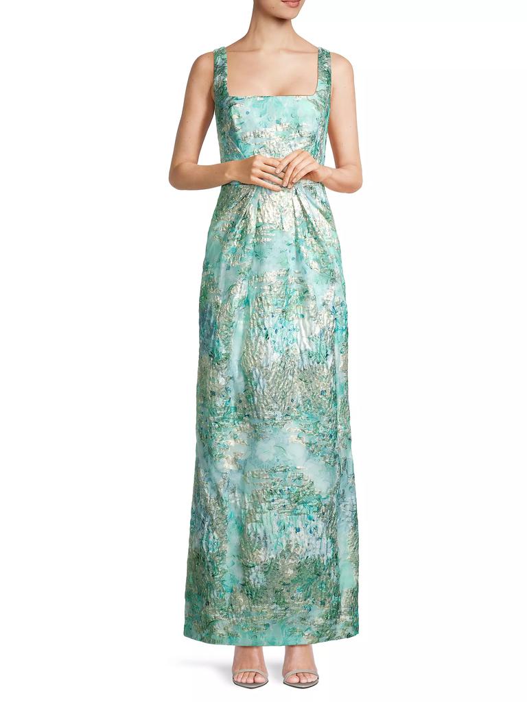 Aidan Mattox Abstract Jacquard Sleeveless Gown