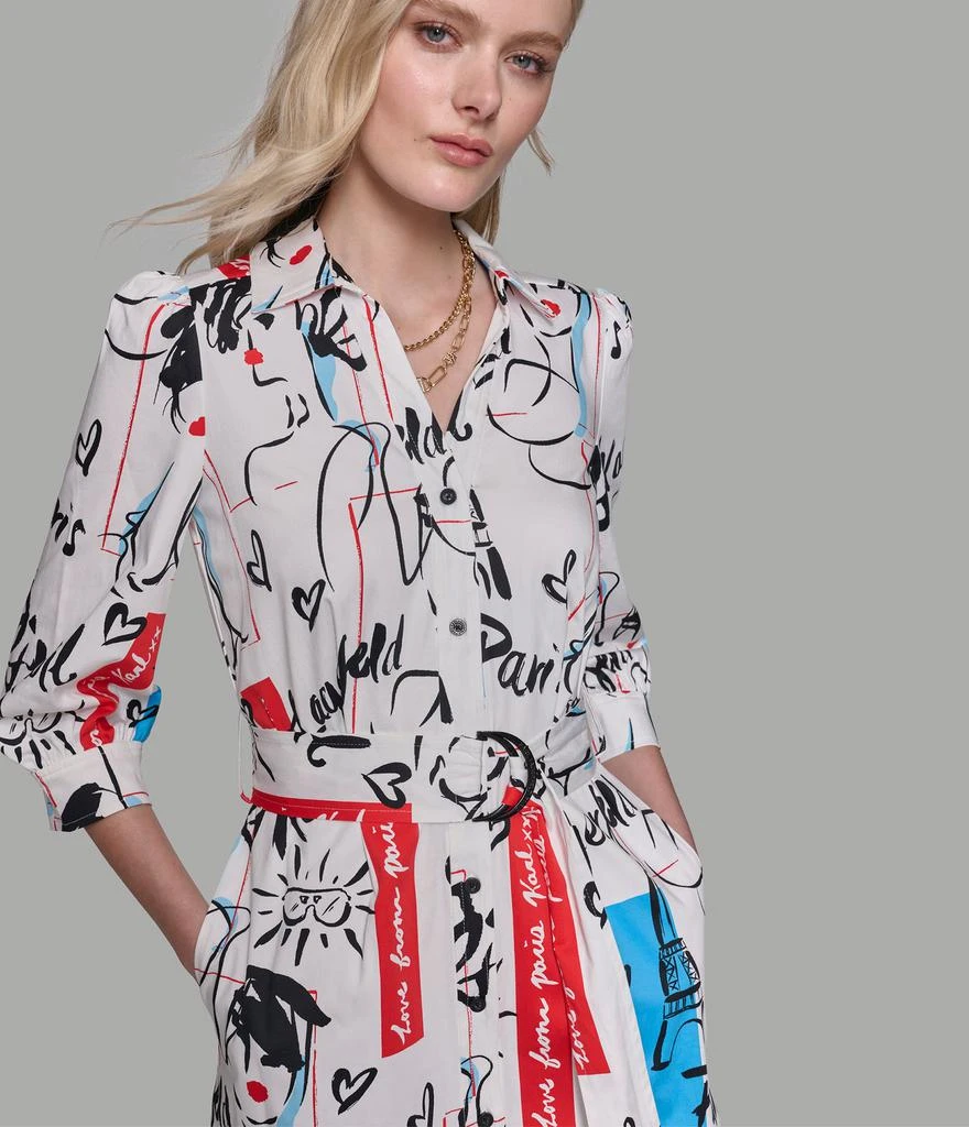 Karl Lagerfeld Paris SKETCH PRINT SHIRT DRESS 4