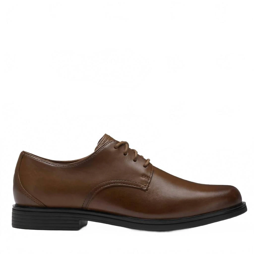 NEW CLARKS men\'s un aldric lace shoes in dark tan leather Clarks Un Aldric Lace 26132673 Mens Brown Leather Plain Toe  main image 3