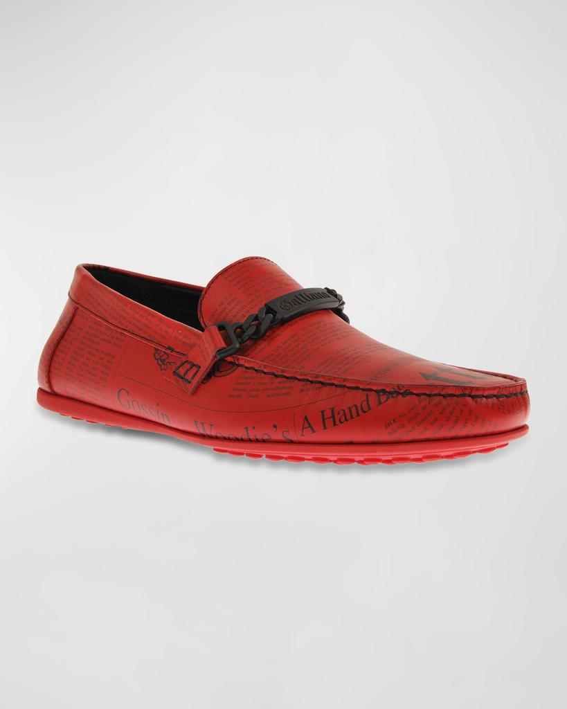 John Galliano Paris Men's Gazette Leather Drivers