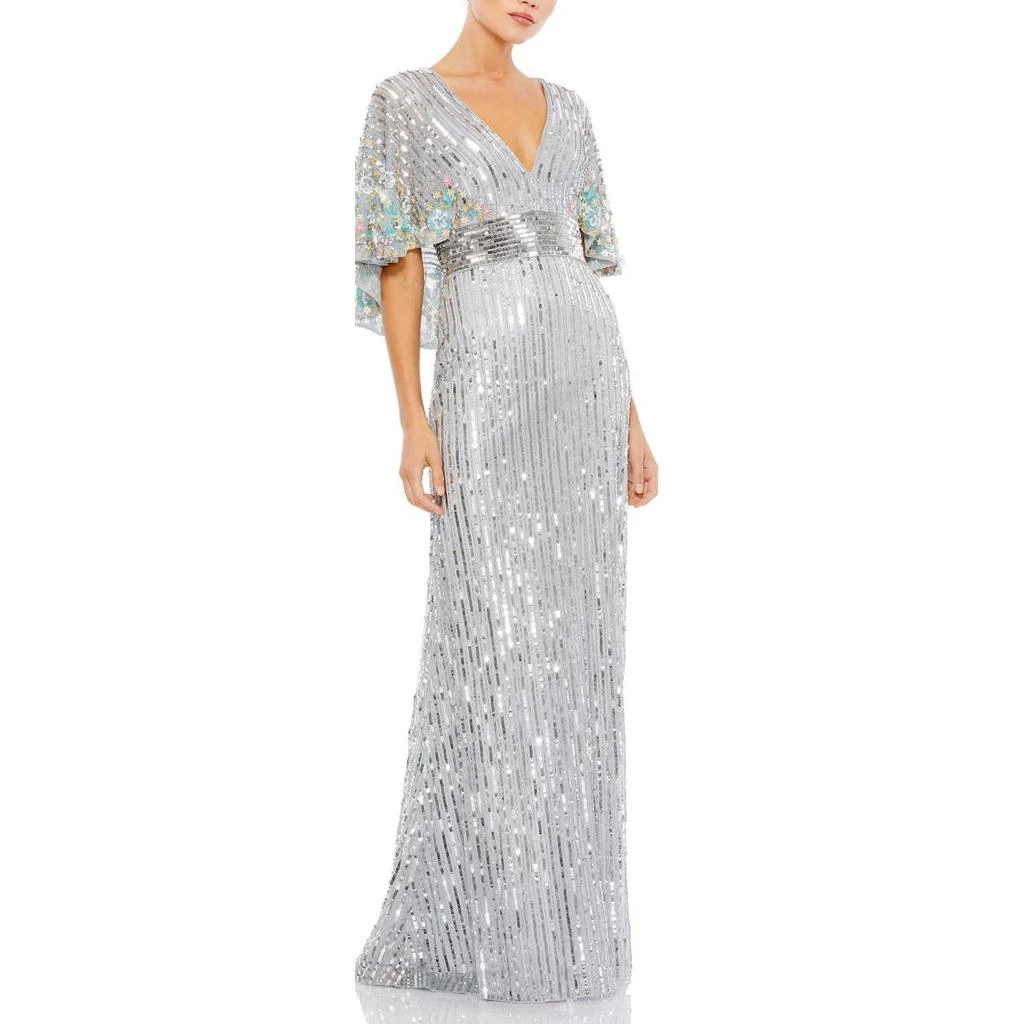 Mac Duggal Womens Sequined Maxi Evening Dress 1