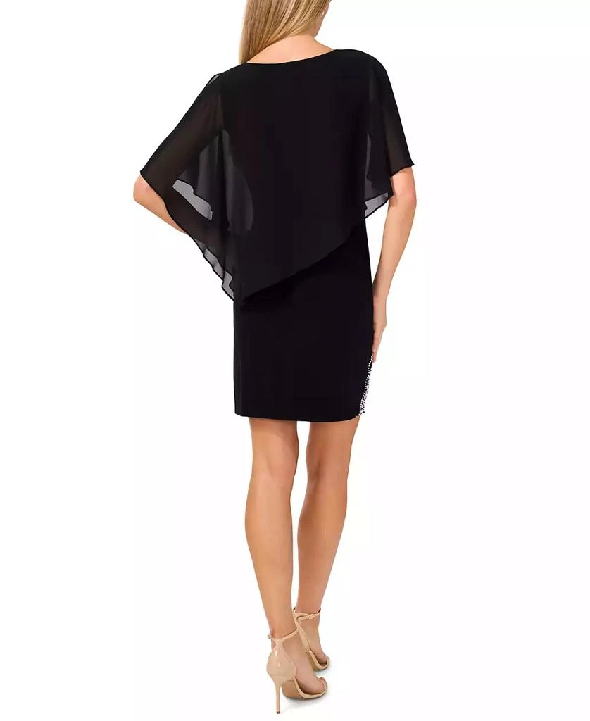 MSK Petite Embellished Cape-Overlay Shift Dress 2