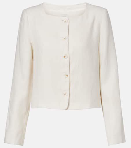 Shop Trompe l'oeil cropped virgin wool jacket on Sale at