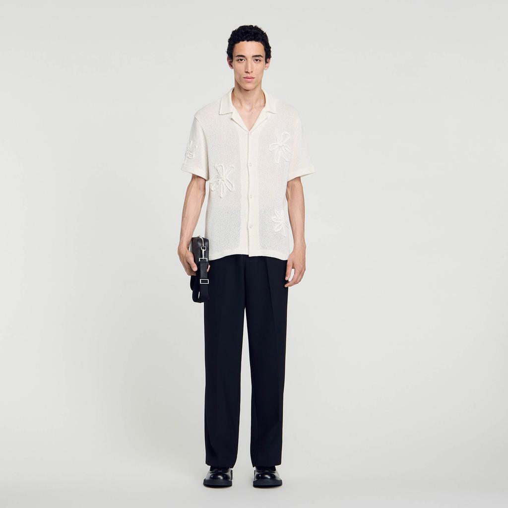 Sandro Floral knit shirt