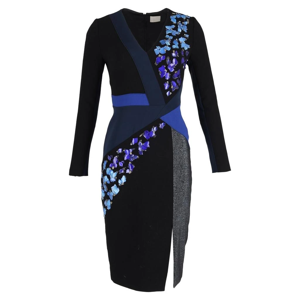 PETER PILOTTO Aro Midi Dress in Black Virgin Wool 1