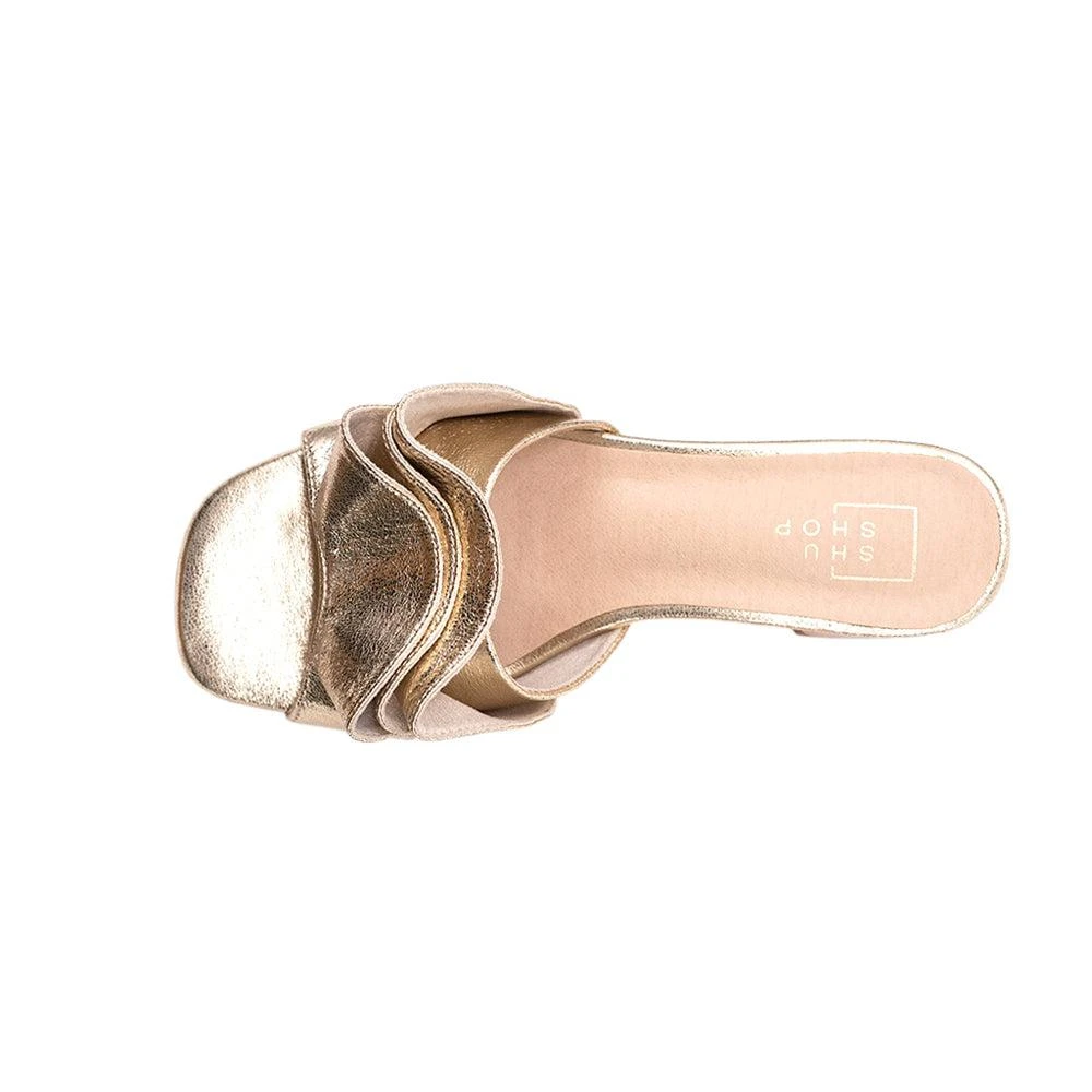 Shu Shop Frances Metallic Block Heel Sandals 4