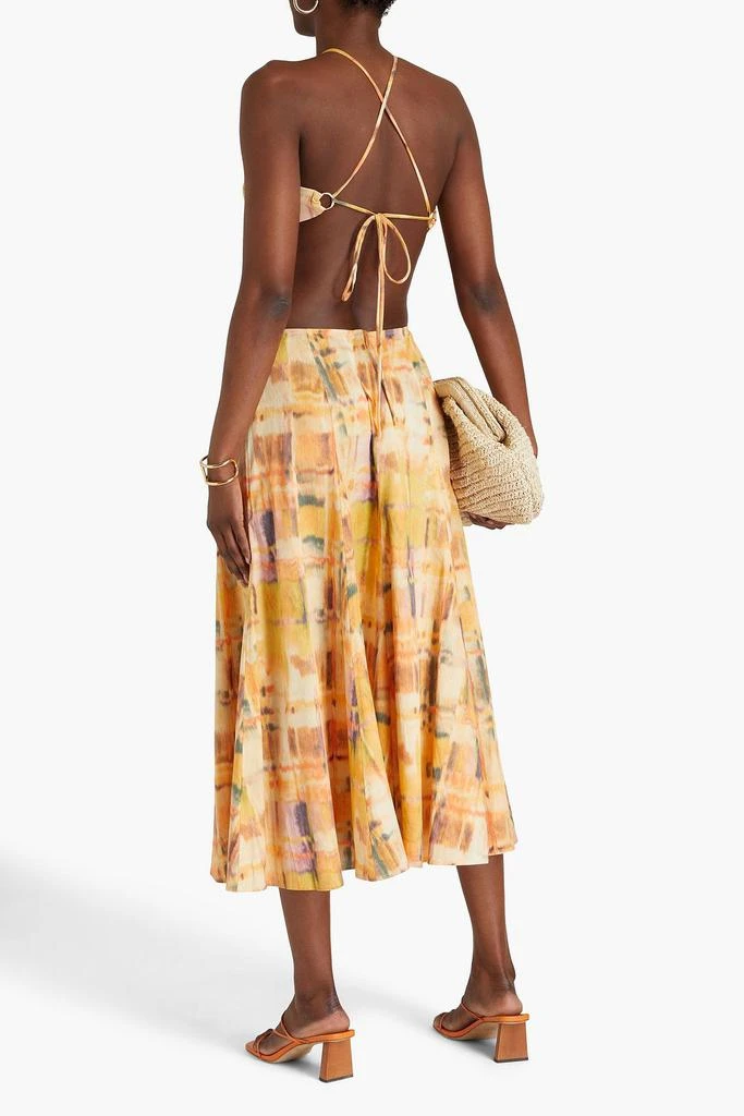 Cult Gaia Nadeesha cutout printed linen-blend midi dress 3