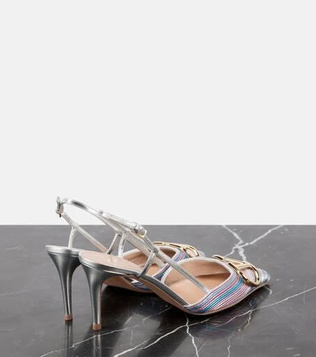 Valentino VLogo Signature 80 leather slingback pumps 2