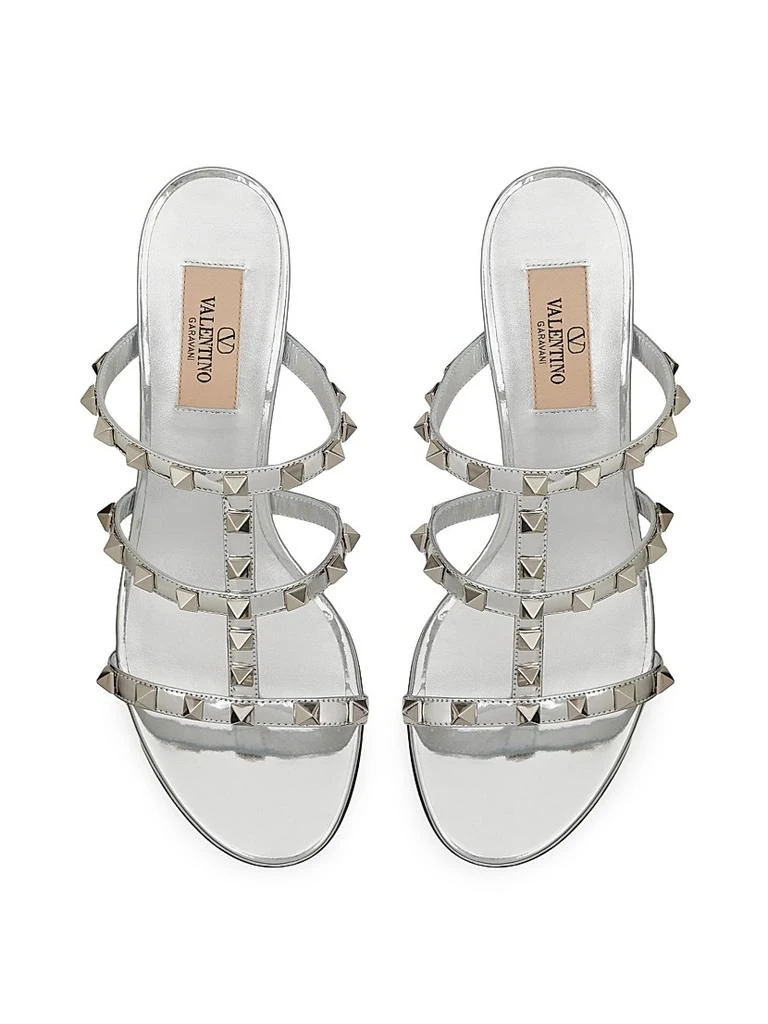 Valentino Rockstud Mirror-effect Slide Sandals 4