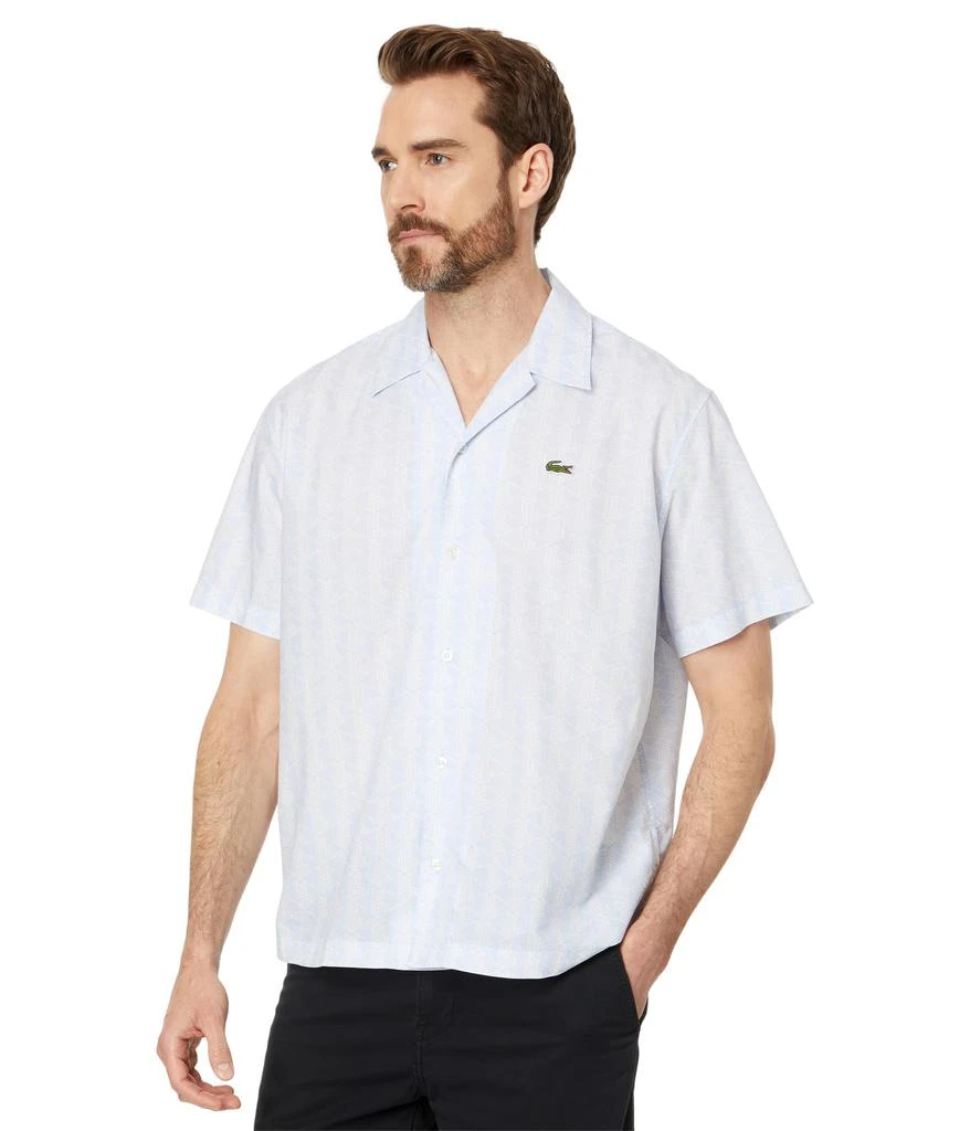 Lacoste Short Sleeve Relaxed Fit Monogram Woven Shirt 1