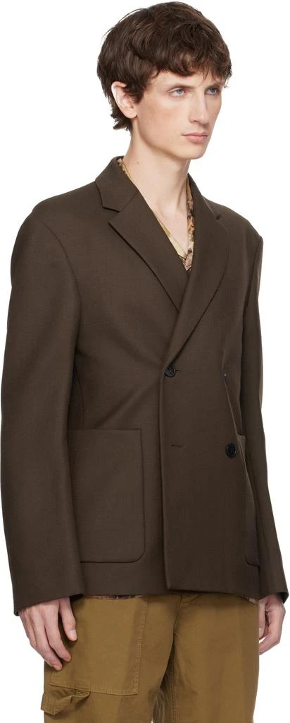 Dries Van Noten Brown Boxy Wool Blazer 2