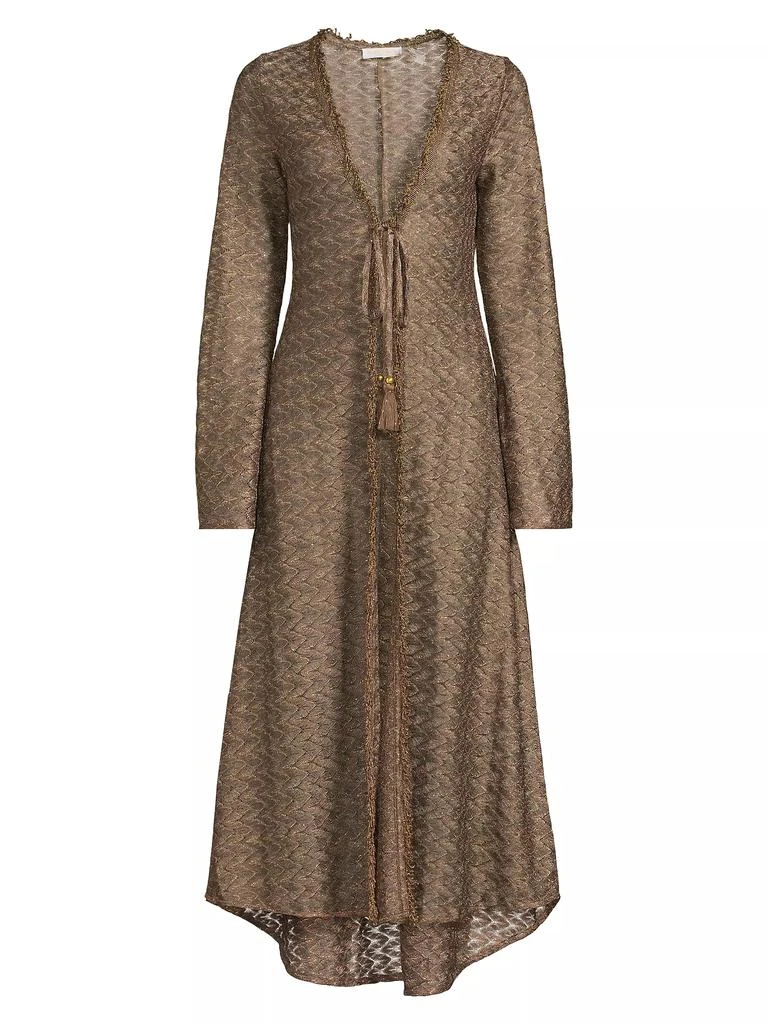 Ramy Brook Fatima Metallic Chevron Caftan 1