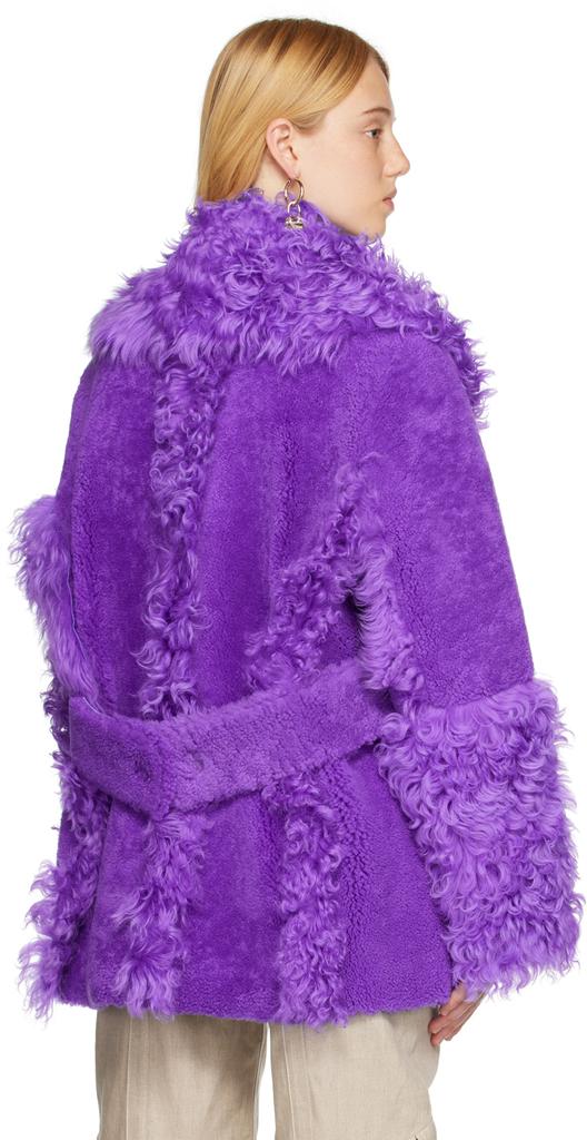 Jacquemus Purple Le Papier 'La Veste Piobbu' Shearling Coat