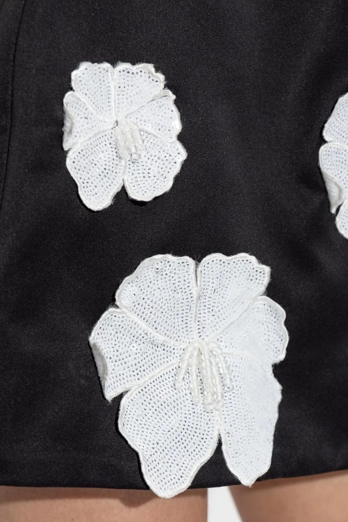 ROTATE Birger Christensen Skirt with floral motif appliqués 5