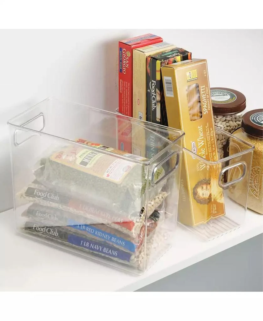 iDesign Set of 4 Pantry Storage Bins with Handles - Clear 3