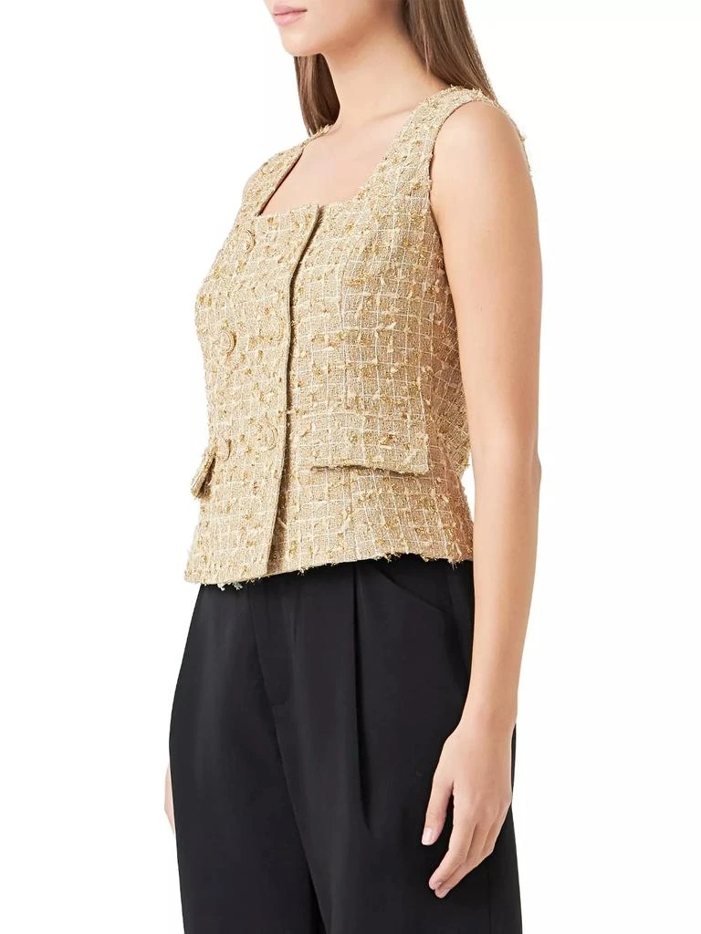 Endless Rose Tweed Double Button Top 3