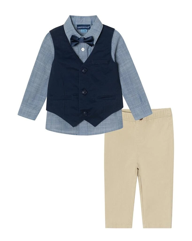 Andy & Evan Chambray Button-Down, Bow Tie & Pant Set 1