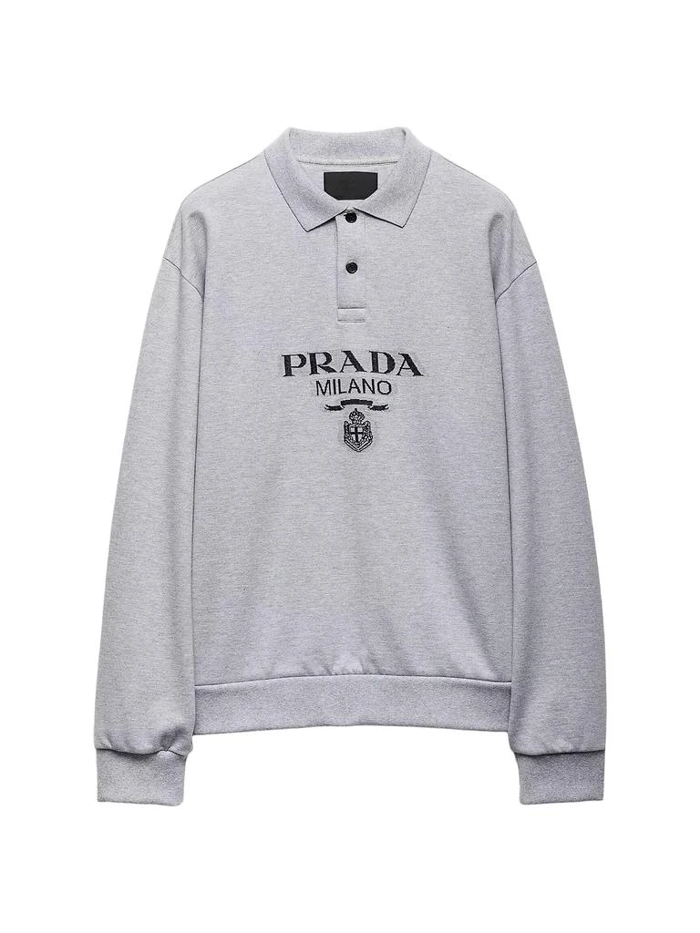 Prada Long-Sleeved Cotton Polo Shirt 1