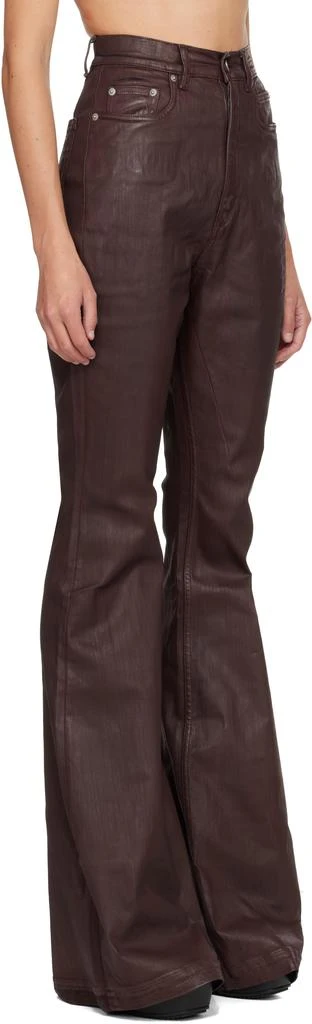 Rick Owens Burgundy Concordians Bolan Bootcut Jeans 2