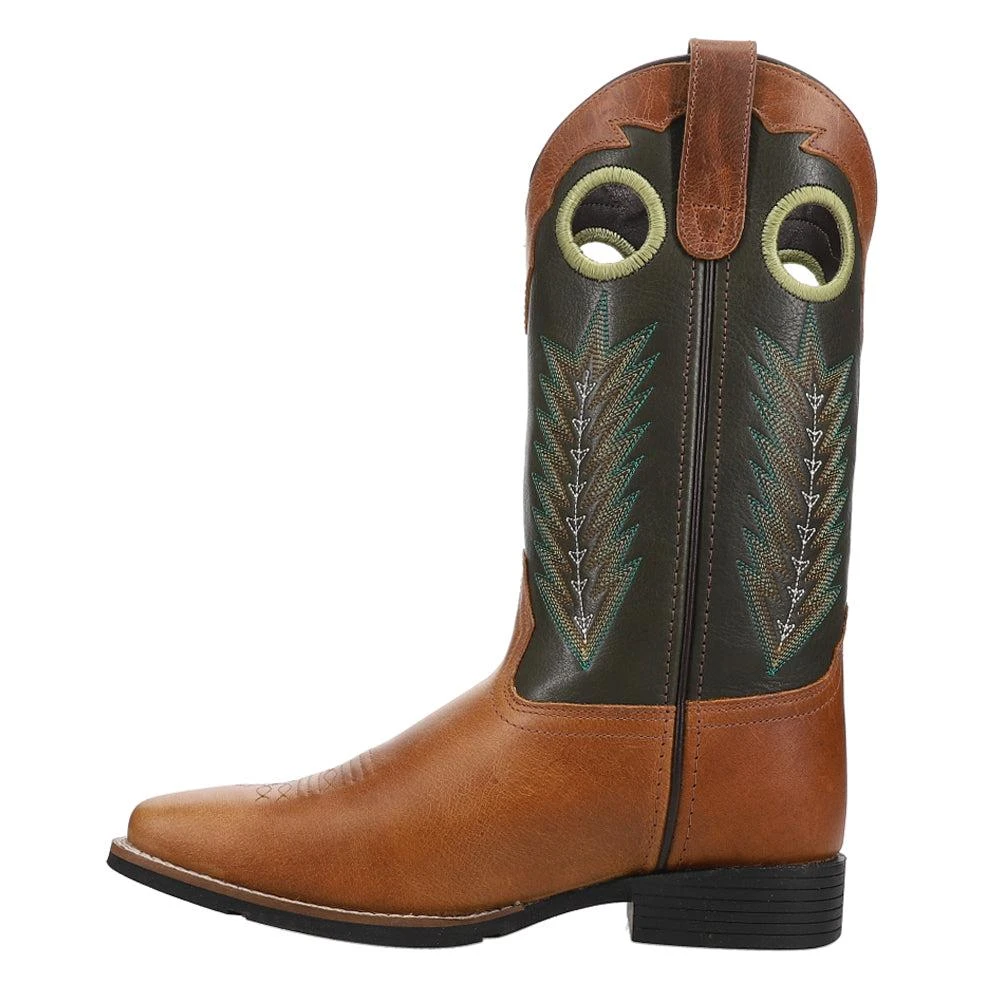 Roper James Embroidered Square Toe Pull On Cowboy Boots 3