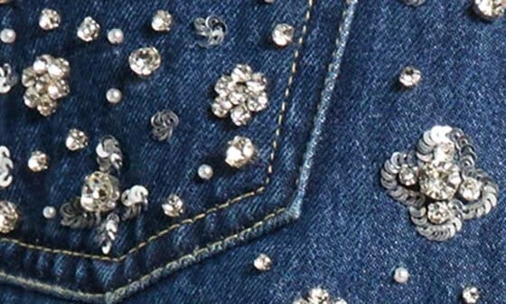 L
Agence Genevie Crystal Embellished Crop Denim Jacket 5