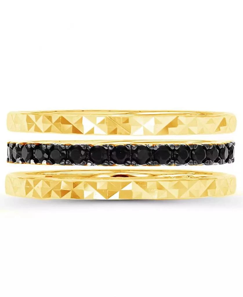 Macy's Cubic Zirconia Trio Stack Ring (1.184 ct. t.w.) in 14K Yellow Gold Over Sterling Silver 1