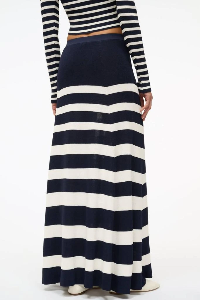 Staud Swirling Striped Maxi Skirt In Navy/white 2