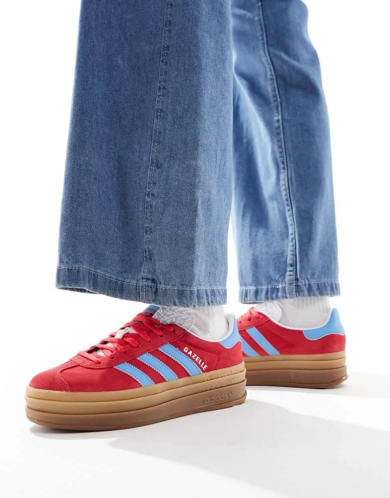 Adidas adidas Originals Gazelle Bold trainers in red and blue 1