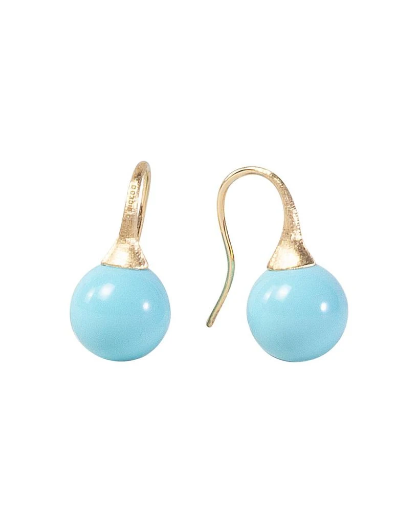 Marco Bicego 18K Yellow Gold Africa Boule Boule Turquoise Drop Earrings 5
