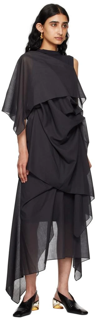 Issey Miyake Black Over The Body Midi Skirt 4