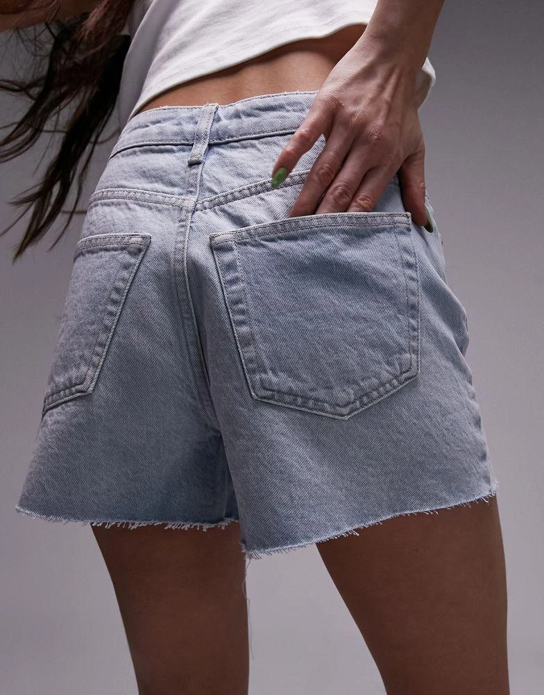 Topshop Topshop denim a-line Mom Shorts in bleach 2